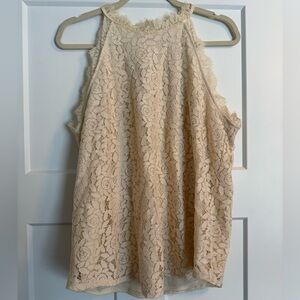 Elegant Lace Halter Blouse - Cream